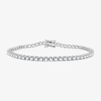 (G / Si1-Si2) 5 CT. T.W. Lab Grown White Diamond 10K or Yellow Gold 7.5 Inch Tennis Bracelet
