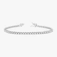 (G / Si1-Si2) 5 CT. T.W. Lab Grown White Diamond 10K or Yellow Gold 7.5 Inch Tennis Bracelet