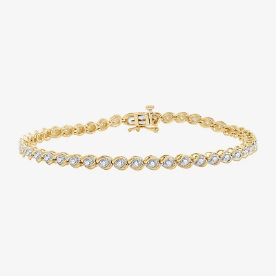 Womens 1 CT. T.W. Lab Grown White Diamond 10K Gold 7.5 Inch Tennis Bracelet