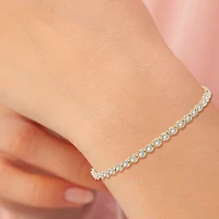 Womens 1 CT. T.W. Lab Grown White Diamond 10K Gold 7.5 Inch Tennis Bracelet