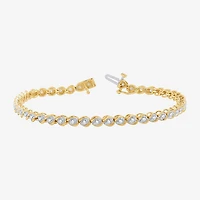 Womens 1 CT. T.W. Lab Grown White Diamond 10K Gold 7.5 Inch Tennis Bracelet