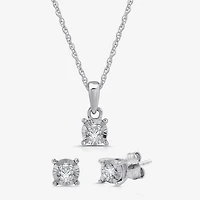 Womens 1/ CT. T.W. Lab Grown White Diamond Sterling Silver Round -pc. Jewelry Set