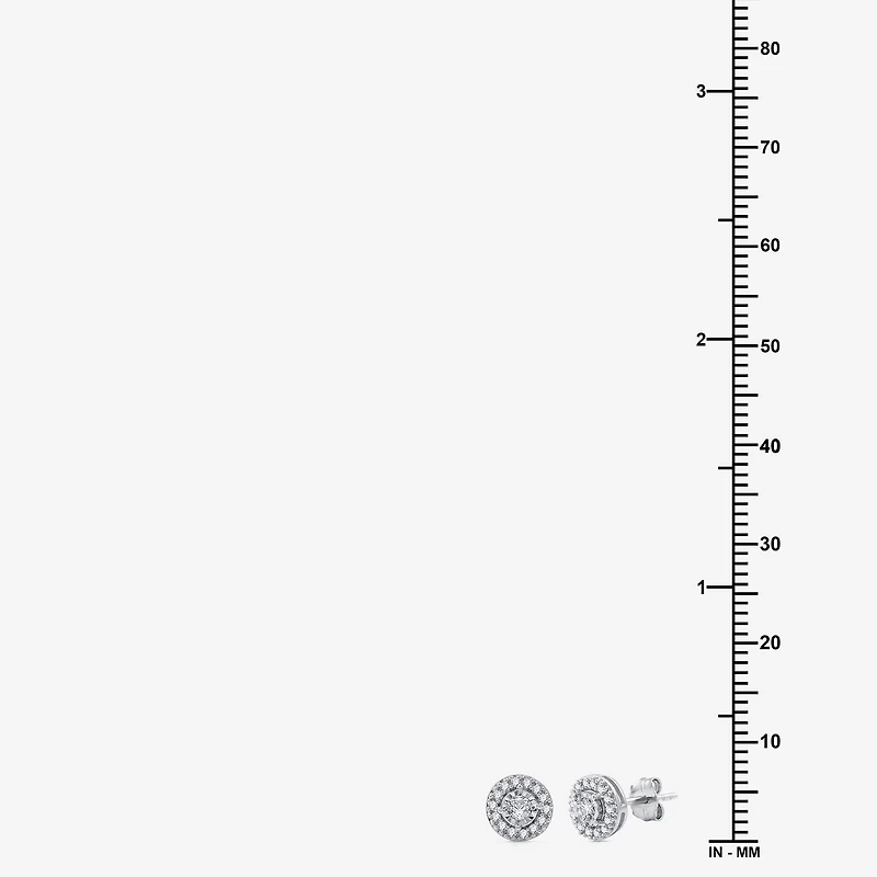 1/4 CT. T.W. Lab Grown White Diamond Sterling Silver 7.3mm Round Stud Earrings