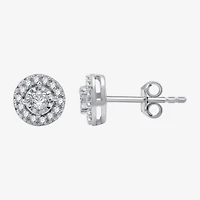 1/4 CT. T.W. Lab Grown White Diamond Sterling Silver 7.3mm Round Stud Earrings