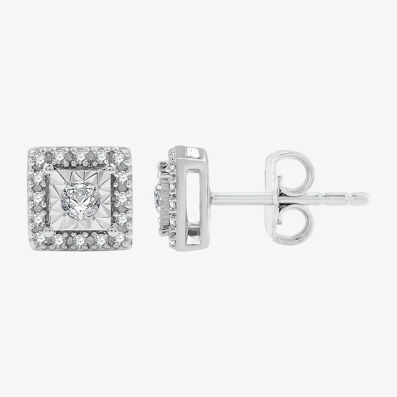 1/4 CT. T.W. Lab Grown White Diamond Sterling Silver 7.3mm Stud Earrings