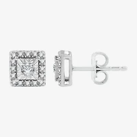 1/4 CT. T.W. Lab Grown White Diamond Sterling Silver 7.3mm Stud Earrings