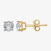 (G / Si1-Si2) 1/2 CT. T.W. Lab Grown White Diamond Sterling Silver 5.3mm Round Stud Earrings