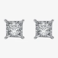 (G / Si1-Si2) 1/2 CT. T.W. Lab Grown White Diamond Sterling Silver 4.7mm Stud Earrings