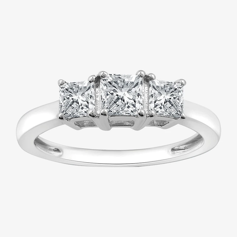 Love Lives Forever (G / Si1-Si2) Womens 1 CT. T.W. Lab Grown White Diamond 10K Gold 3-Stone Engagement Ring