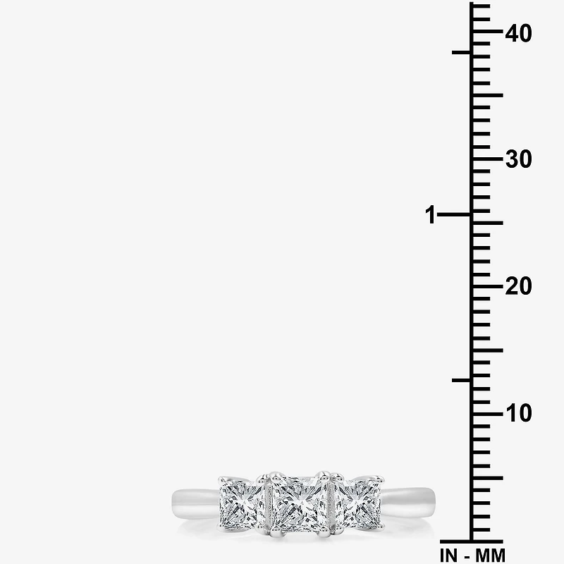 Love Lives Forever (G / Si1-Si2) Womens 1 CT. T.W. Lab Grown White Diamond 10K Gold 3-Stone Engagement Ring