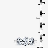 Love Lives Forever (G / Si1-Si2) Womens 2 CT. T.W. Lab Grown White Diamond 10K Gold Oval 3-Stone Engagement Ring