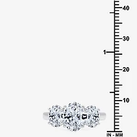 Love Lives Forever (G / Si1-Si2) Womens 3 CT. T.W. Lab Grown White Diamond 14K Gold Oval 3-Stone Engagement Ring