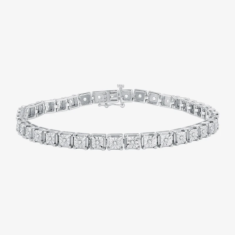 Womens 1/2 CT. T.W. Lab Grown White Diamond Sterling Silver 7.5 Inch Tennis Bracelet