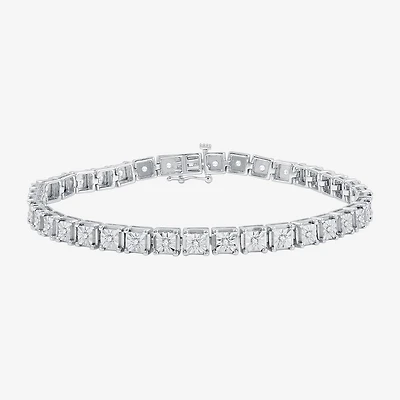 Womens 1/2 CT. T.W. Lab Grown White Diamond Sterling Silver 7.5 Inch Tennis Bracelet