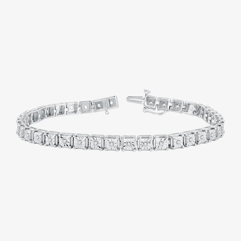 Womens 1/2 CT. T.W. Lab Grown White Diamond Sterling Silver 7.5 Inch Tennis Bracelet