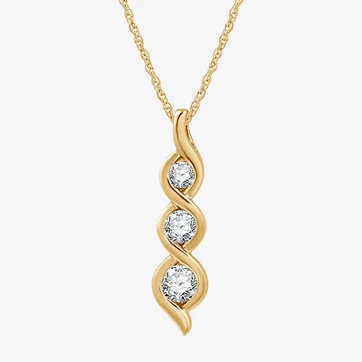 Womens 1/2 CT. T.W. Lab Grown White Diamond 14K Gold Over Silver Sterling Silver 18 Inch Pendant Necklace