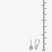 Womens 1/2 CT. T.W. Lab Grown White Diamond Sterling Silver 19mm Cushion Hoop Earrings