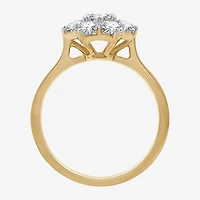Womens 1 CT. T.W. Lab Grown White Diamond 14K Gold Over Silver Sterling Cocktail Ring