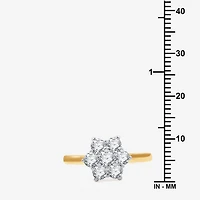 Womens 1 CT. T.W. Lab Grown White Diamond 14K Gold Over Silver Sterling Cocktail Ring