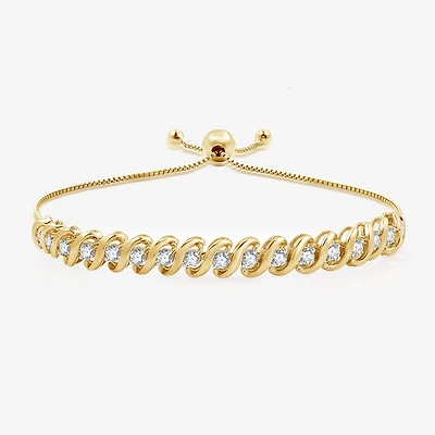 Womens 1 CT. T.W. Lab Grown White Diamond Sterling Silver Bolo Bracelet
