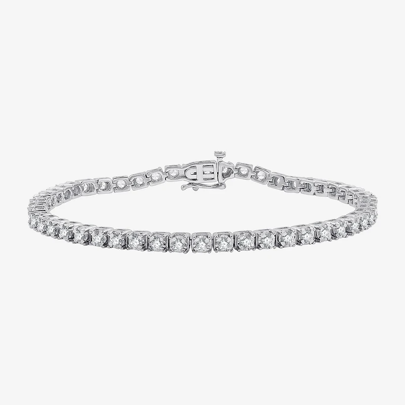 Womens 2 CT. T.W. Lab Grown Diamond Sterling Silver 7.5 Inch Tennis Bracelet