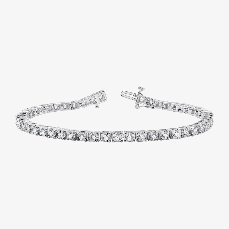 Womens 2 CT. T.W. Lab Grown Diamond Sterling Silver 7.5 Inch Tennis Bracelet