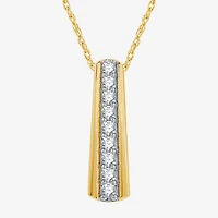 Womens 1/2 CT. T.W. Lab Grown White Diamond 14K Gold Over Silver Bar 18 Inch Pendant Necklace