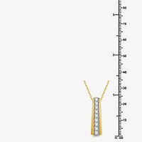 Womens 1/2 CT. T.W. Lab Grown White Diamond 14K Gold Over Silver Bar 18 Inch Pendant Necklace
