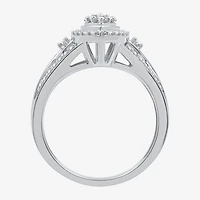 Womens 20MM 1/2 CT. T.W. Lab Grown White Diamond Sterling Silver Crossover Side Stone Band