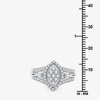 Womens 20MM 1/2 CT. T.W. Lab Grown White Diamond Sterling Silver Crossover Side Stone Band