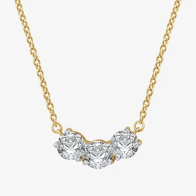 Womens 1 CT. T.W. Lab Grown White Diamond Sterling Silver 17 1/2 Inch Pendant Necklace