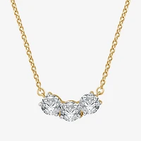 Womens 1 CT. T.W. Lab Grown White Diamond Sterling Silver 17 1/2 Inch Pendant Necklace