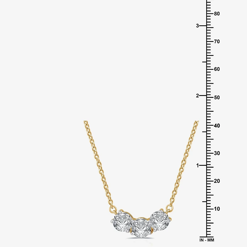 Womens 1 CT. T.W. Lab Grown White Diamond Sterling Silver 17 1/2 Inch Pendant Necklace