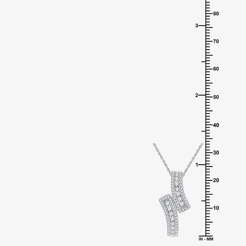 Womens 1/2 CT. T.W. Lab Grown White Diamond Sterling Silver 18 Inch Pendant Necklace