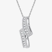 Womens 1/2 CT. T.W. Lab Grown White Diamond Sterling Silver 18 Inch Pendant Necklace