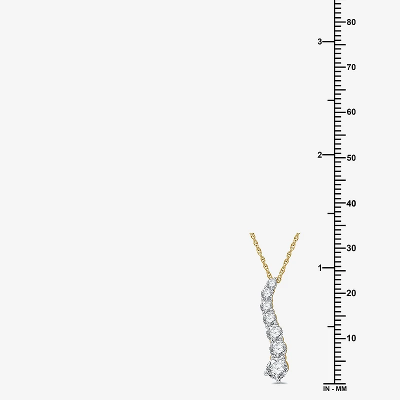 Womens 1 CT. T.W. Lab Grown White Diamond Sterling Silver 18 Inch Pendant Necklace