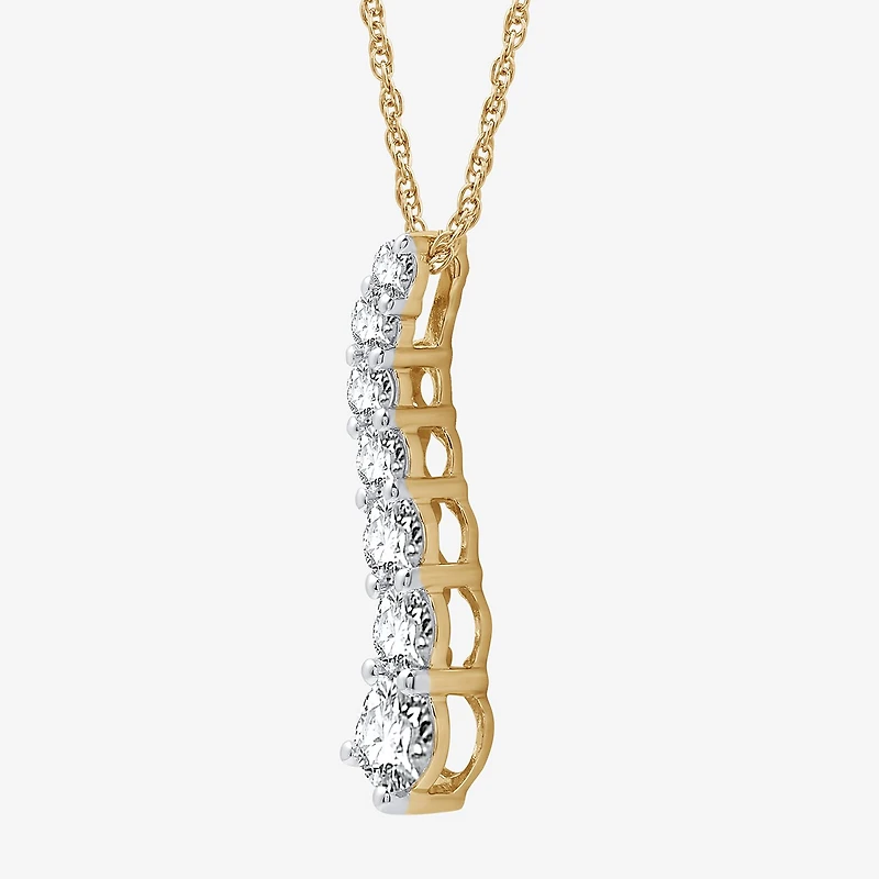 Womens 1 CT. T.W. Lab Grown White Diamond Sterling Silver 18 Inch Pendant Necklace