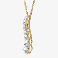Womens 1 CT. T.W. Lab Grown White Diamond Sterling Silver 18 Inch Pendant Necklace