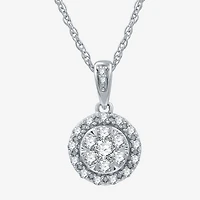 Womens 1 CT. T.W. Lab Grown White Diamond 2-pc. Pendant Necklace Set