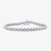 Womens 1 CT. T.W. Lab Grown White Diamond Sterling Silver 7.5 Inch Tennis Bracelet