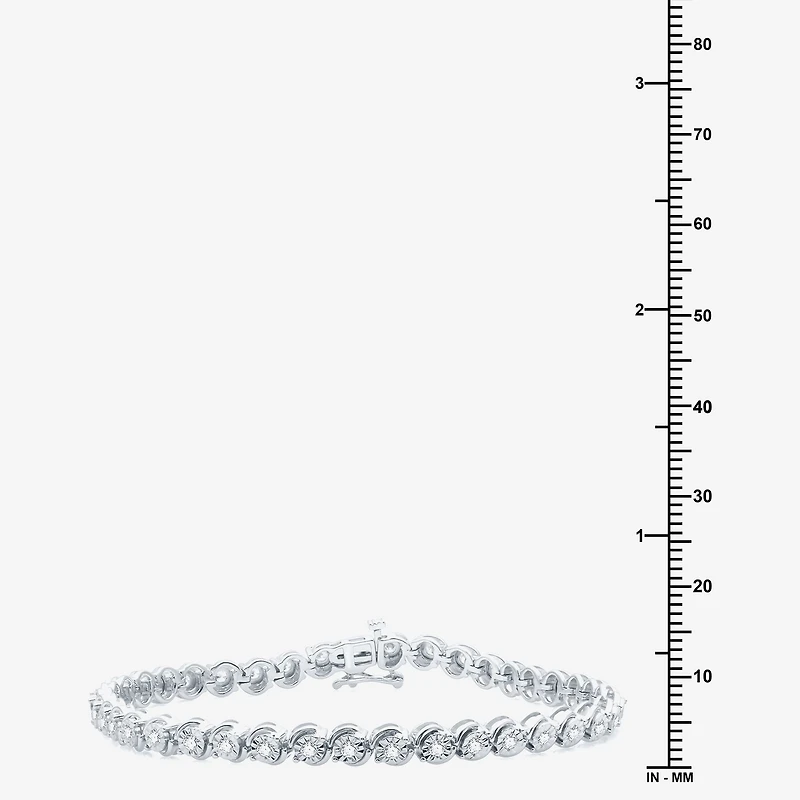 Womens 1 CT. T.W. Lab Grown White Diamond Sterling Silver 7.5 Inch Tennis Bracelet