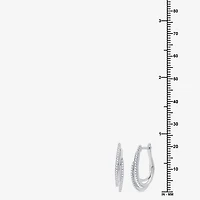 Womens 1/3 CT. T.W. Lab Grown White Diamond Sterling Silver 22.8mm Hoop Earrings