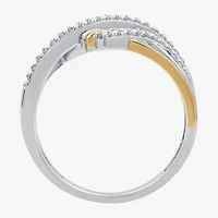 Womens 1/4 CT. T.W. Lab Grown White Diamond 14K Gold Over Silver Sterling Cocktail Ring