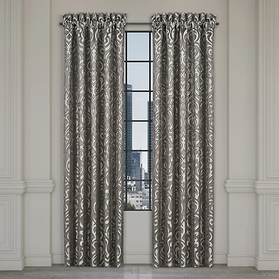 Queen Street Blythe Silver Rod Pocket Blackout Set of 2 Curtain Panel