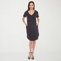 White Mark Womens Short Sleeve T-Shirt Dress