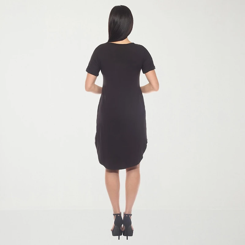 White Mark Womens Short Sleeve T-Shirt Dress