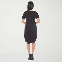 White Mark Womens Short Sleeve T-Shirt Dress