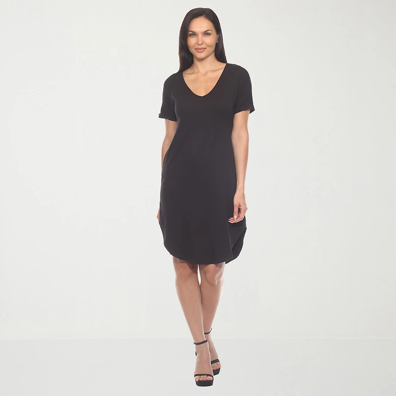 White Mark Womens Short Sleeve T-Shirt Dress