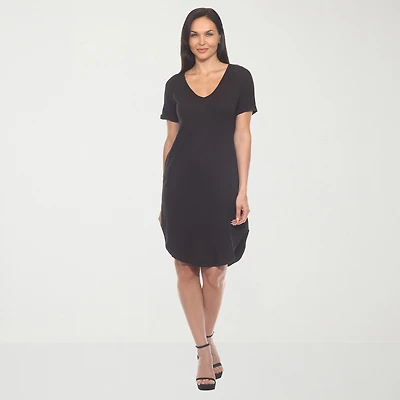 White Mark Womens Short Sleeve T-Shirt Dress