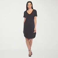 White Mark Womens Short Sleeve T-Shirt Dress